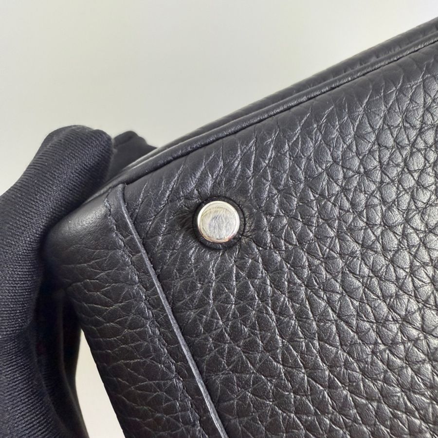 HERMES愛馬仕mini Lindy一代黑色銀釦-7