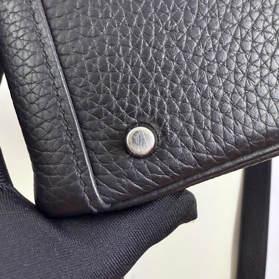 HERMES愛馬仕mini Lindy一代黑色銀釦-9