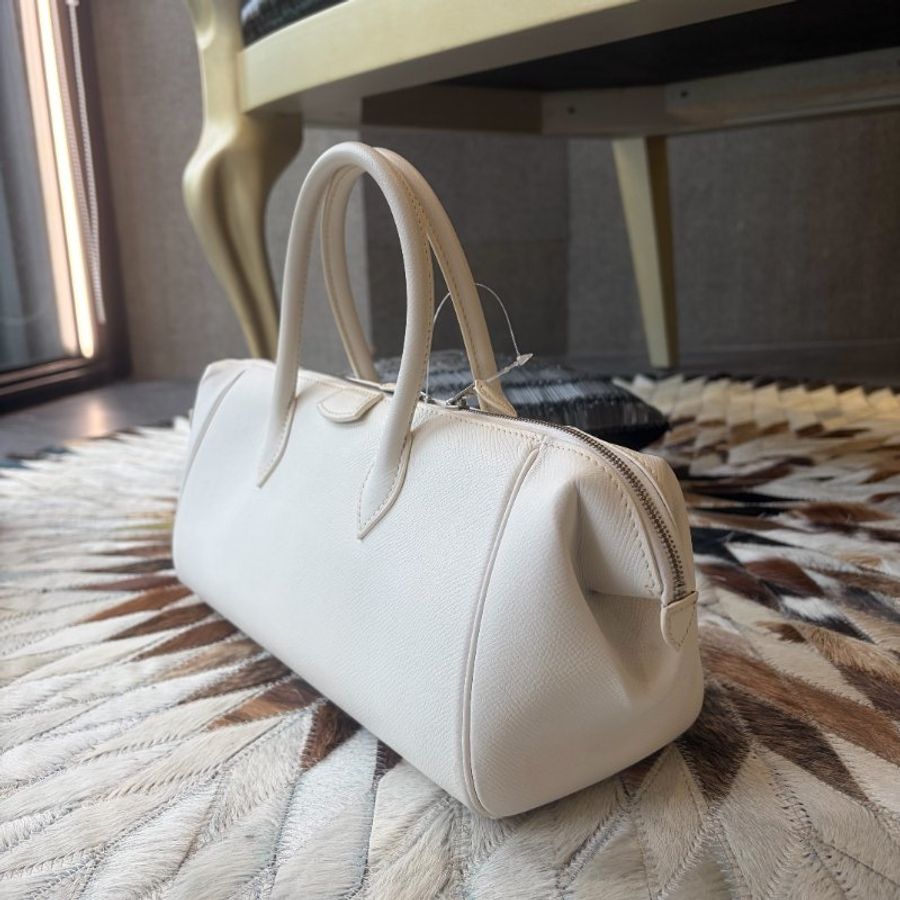 HERMES 全皮手提包 白色 方框K-3