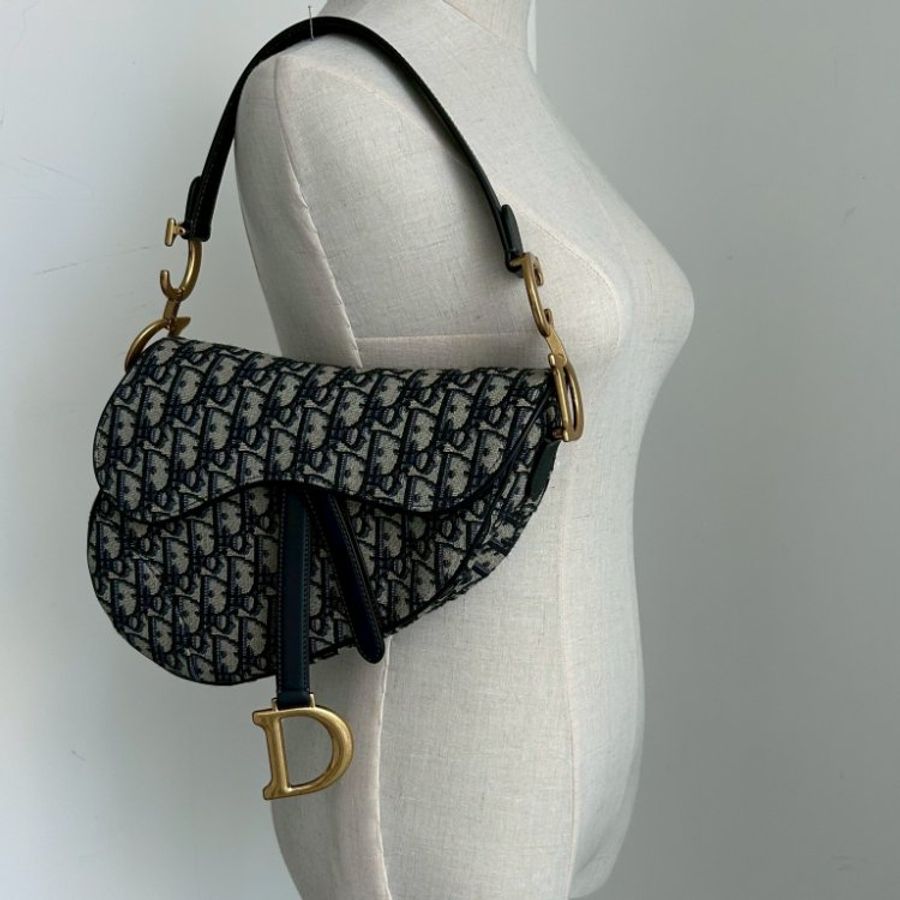 2nd-011 DIOR Saddle 中號馬鞍包(另送老花寬版背帶)-0