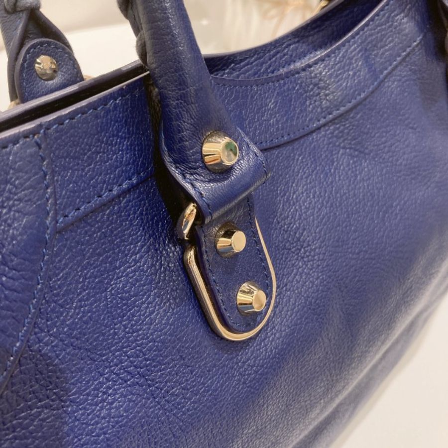 TW4880  Balenciaga 巴黎世家 中號機車包 紫藍色 Medium Le City Bags Blue x GHW-18