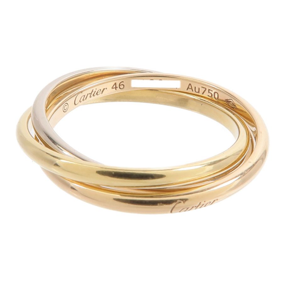 CARTIER 18K白金/黃金/黃金Mini Trinity Ring戒指-5