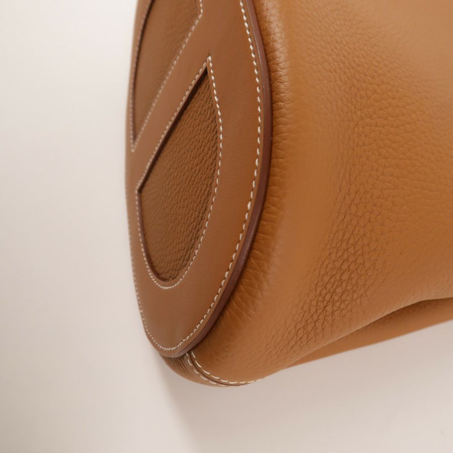 HERMES Clemence皮革In The Loop 23手挽袋Gold-12