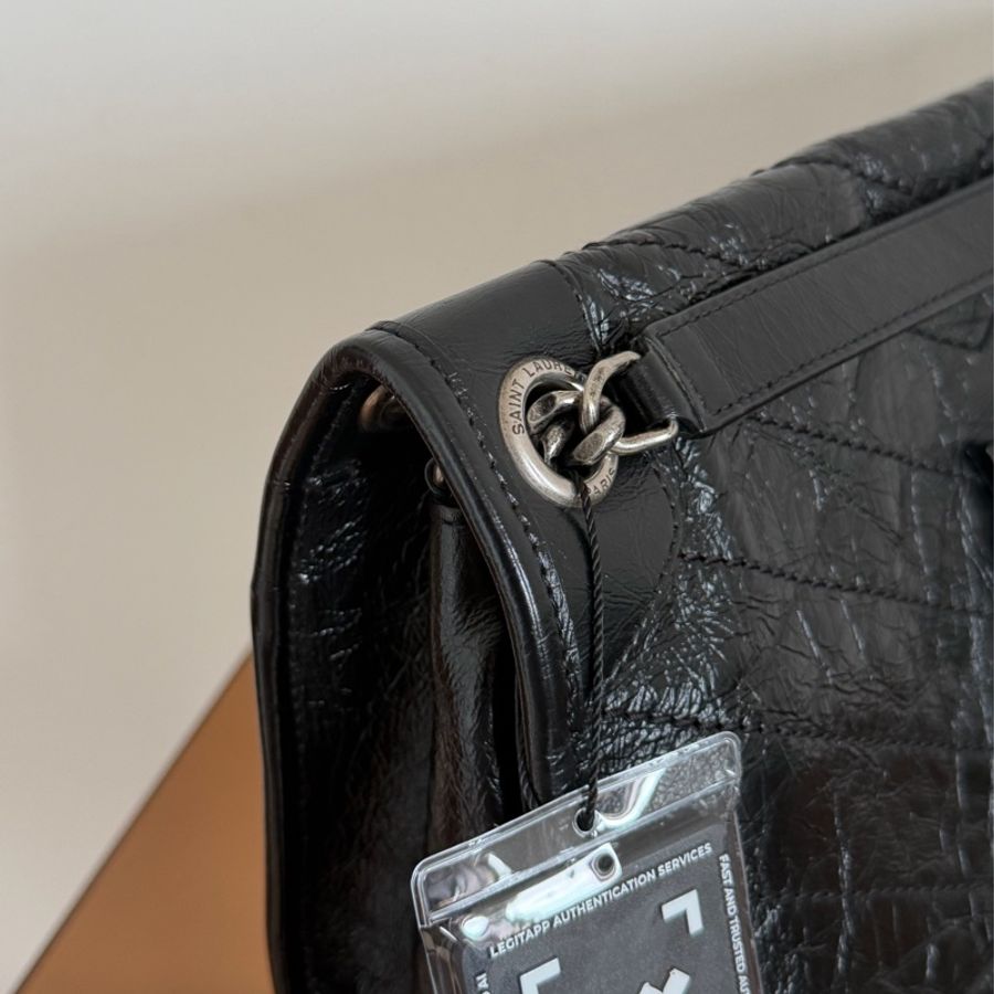 #98新 YSL Niki medium黑銀 中號 D釦-5