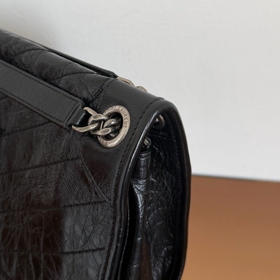 #98新 YSL Niki medium黑銀 中號 D釦-6
