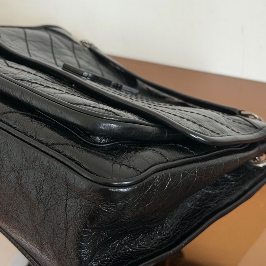 #98新 YSL Niki medium黑銀 中號 D釦-9
