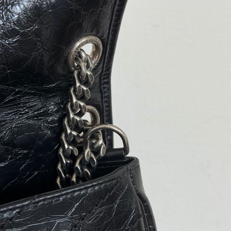 #98新 YSL Niki medium黑銀 中號 D釦-14