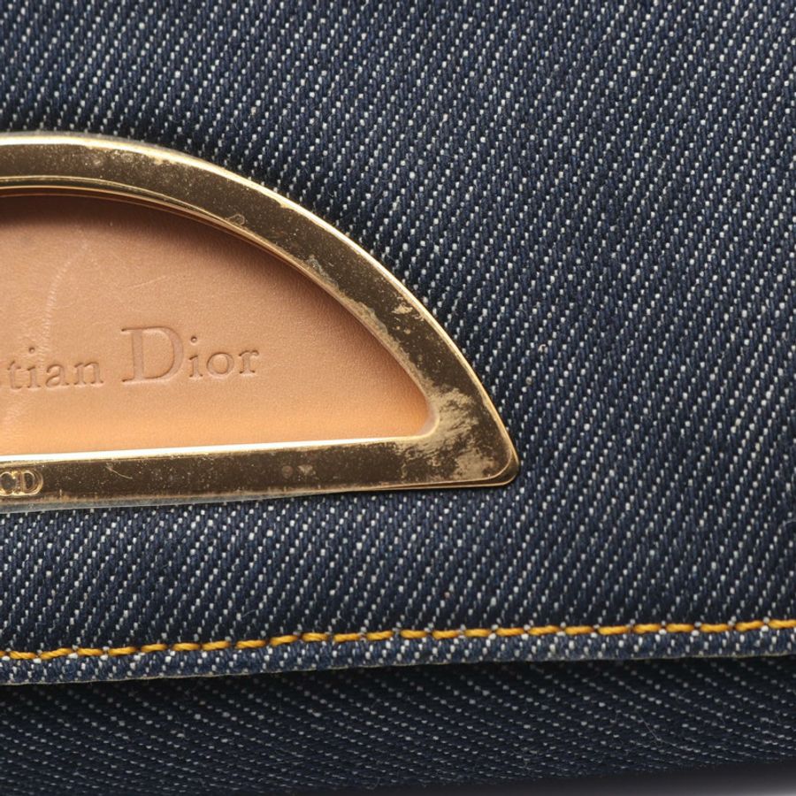 Christian Dior Maris Pearl 手提包，牛仔皮革，海軍藍/米色，二手女款-9