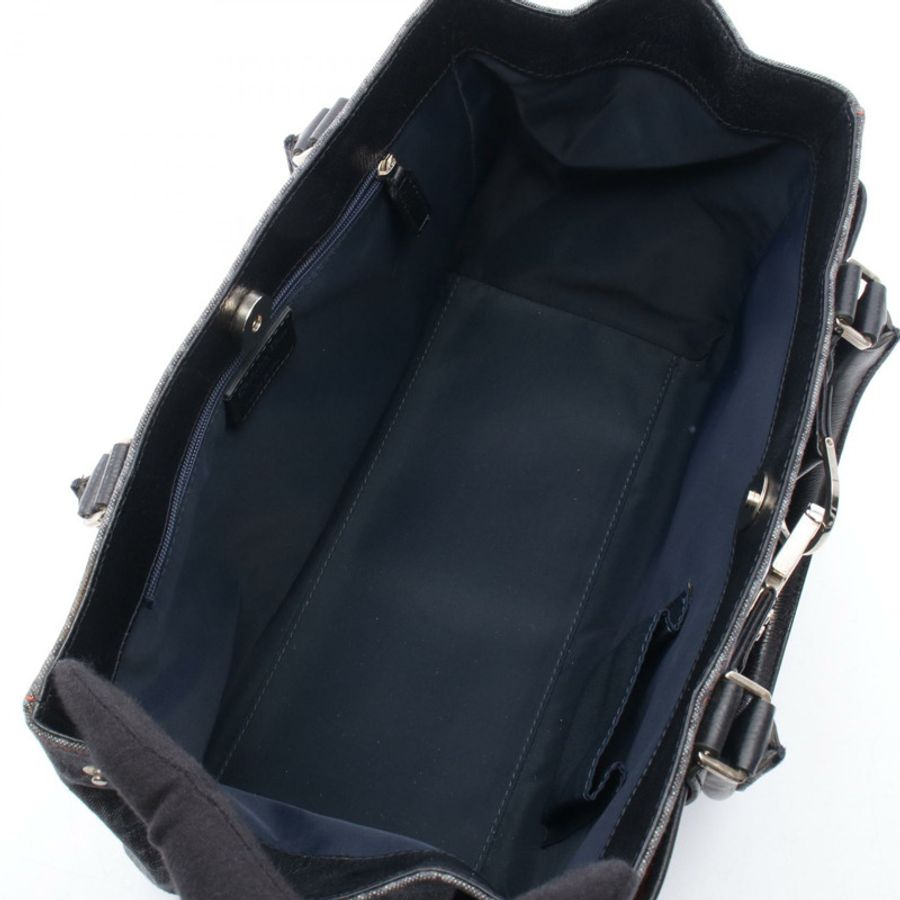 Christian Dior Flightline Trotter 手提包，牛仔皮革，海軍藍、黑色、橙色，二手-2