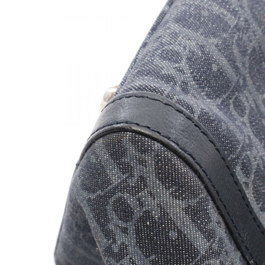 Christian Dior Flightline Trotter 手提包，牛仔皮革，海軍藍、黑色、橙色，二手-4
