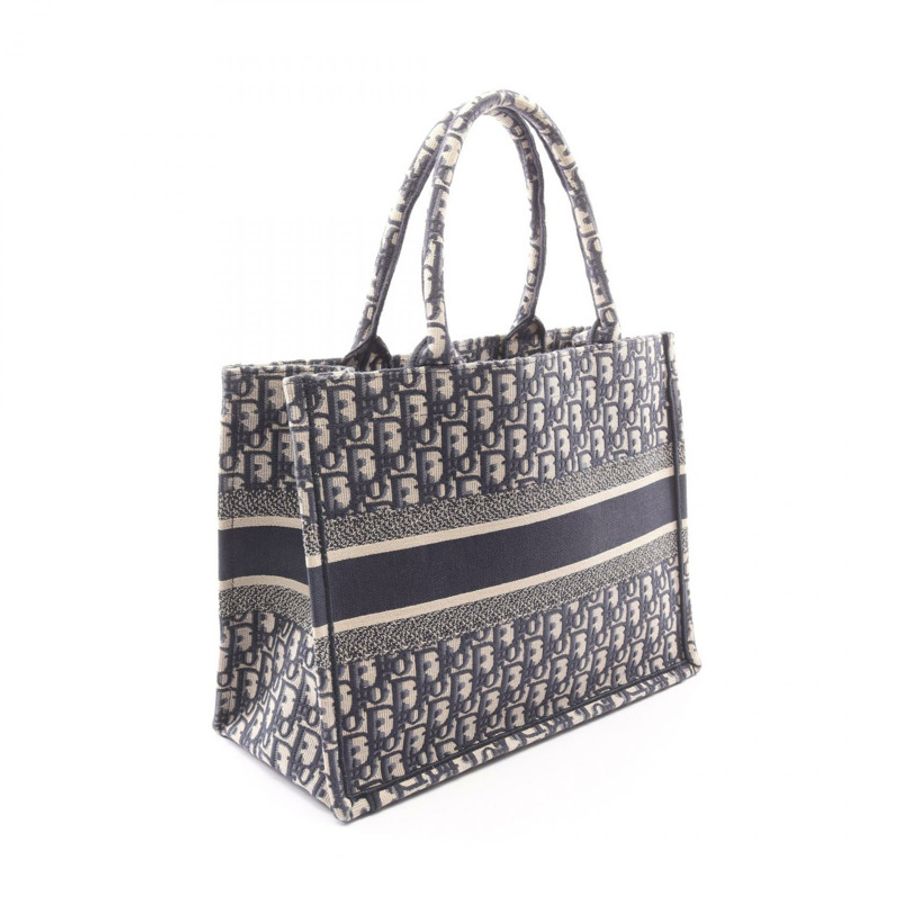 Christian Dior BOOK TOTE 中型手提包 M1296ZRIW_M828 帆布 米色 海軍藍 二手-1
