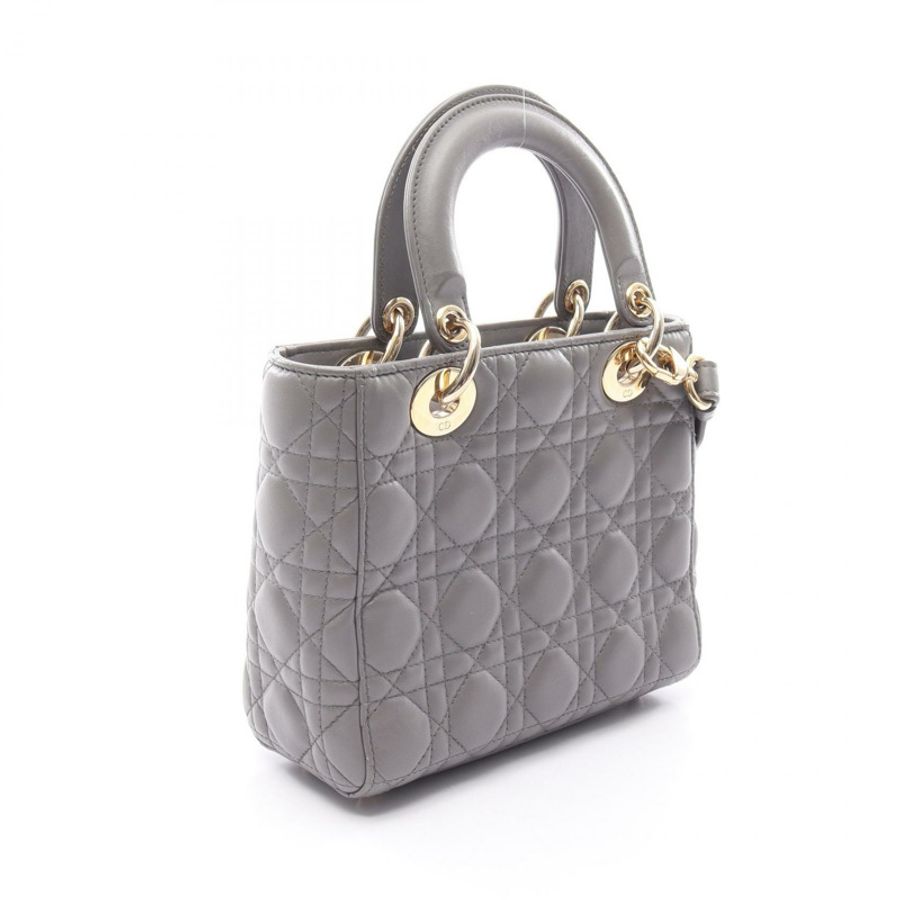 Christian Dior LADY DIOR MY ABCDIOR 小號 Cannage 肩背包，灰色皮革-1