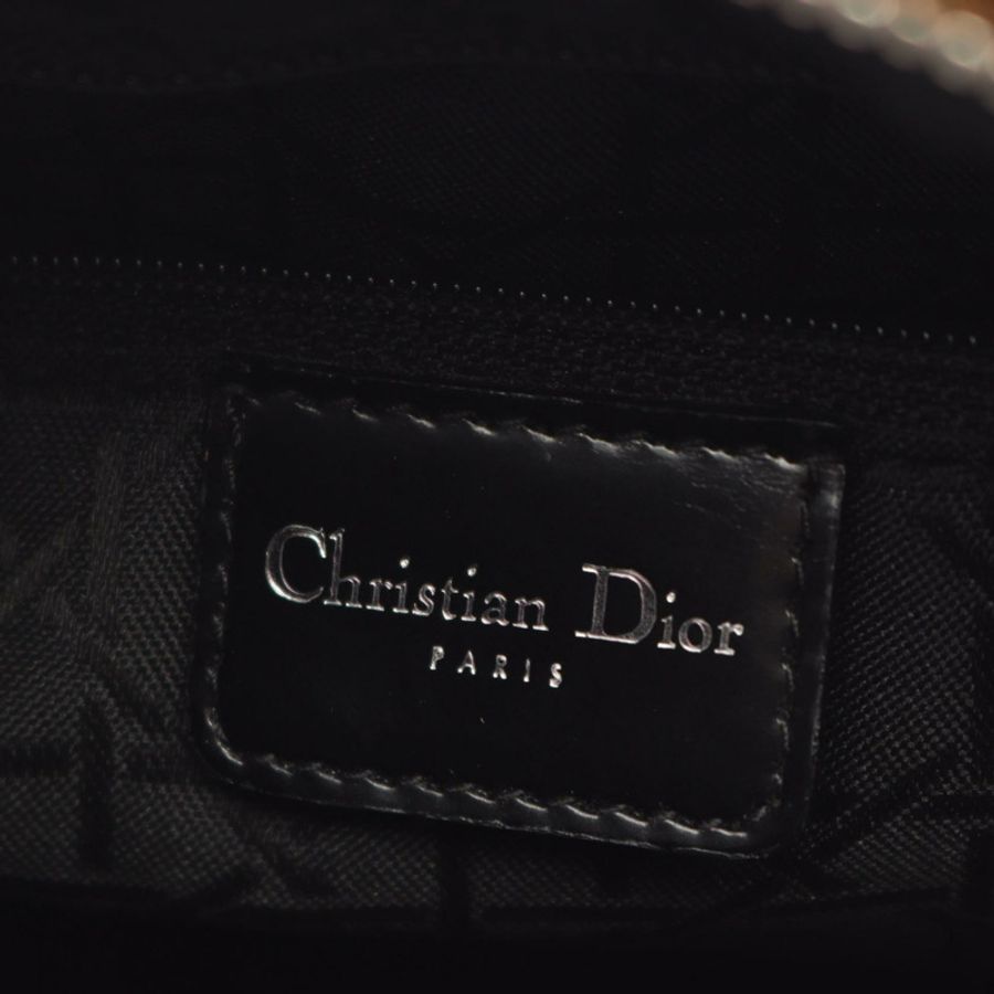 Christian Dior LADY DIOR 豹紋單肩手提包 帆布 米色 黑色 二手 女士-3