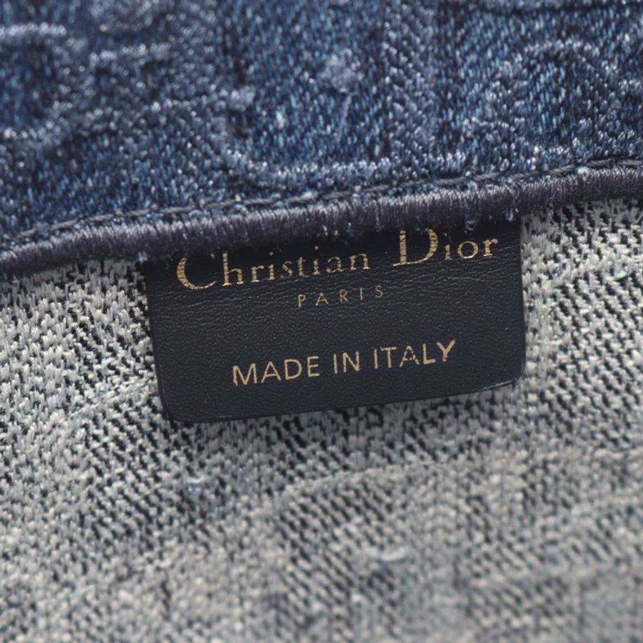 Christian Dior BOOK TOTE 大斜挎手提包，牛仔布海軍藍，二手女款-3