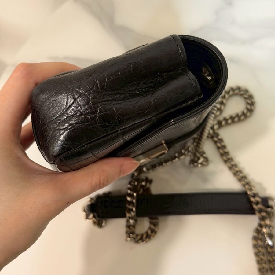 99新🖤＃Ysl＃黑銀鱷魚壓紋＃牛皮＃woc＃有購證-10