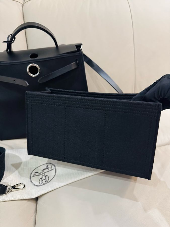 Hermes 愛馬仕 Herbag 31/手提斜背包/經典黑銀款/97新美品-8