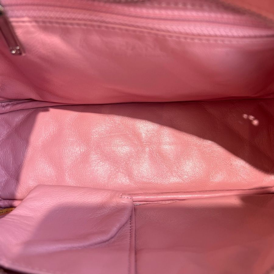 香奈兒/chanel 粉色菱格紋相機包 12開 底長25-6