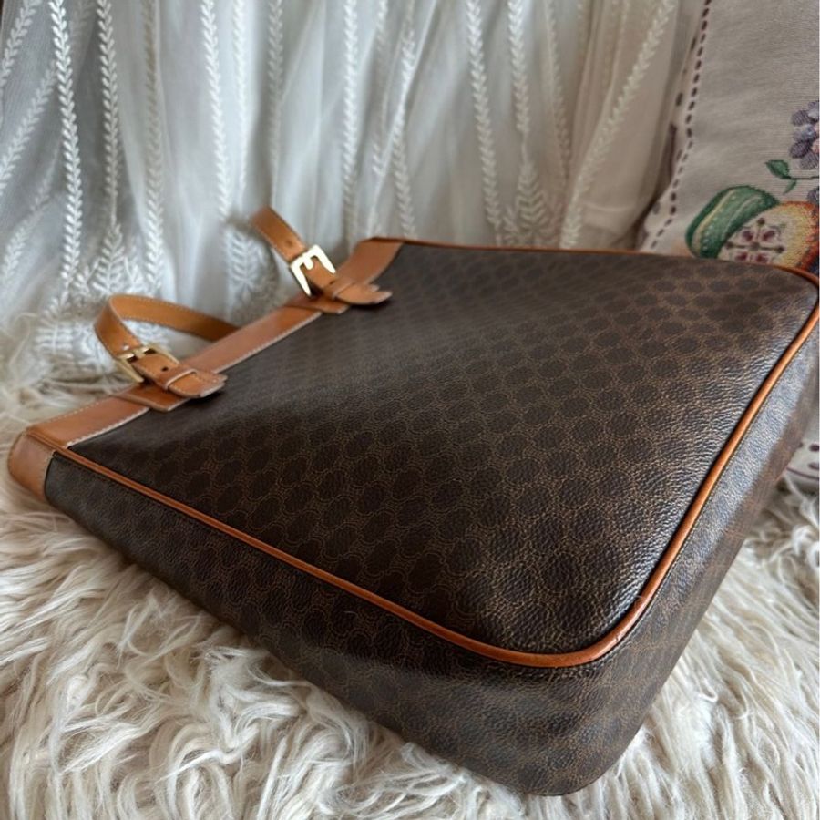 思琳  Celine Vintage Macadam 凱旋門老花直式托特包 琴譜包-6