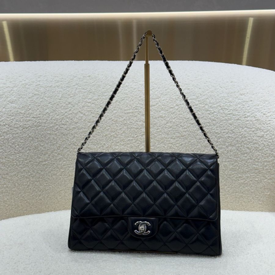 Chanel黑銀羊皮 timeless-0