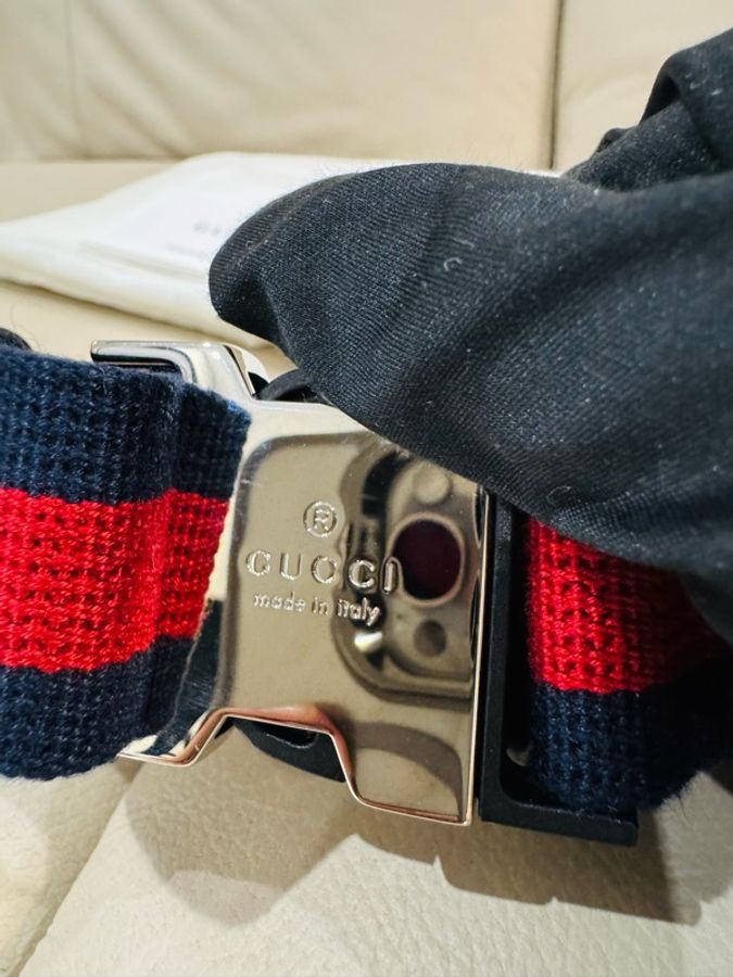 Gucci 古馳 黑色老花相機包/腰包/胸包/99新美品-3