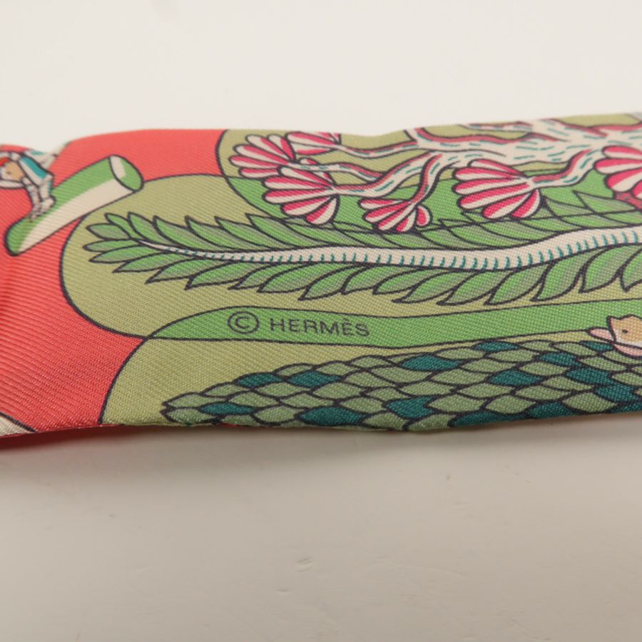HERMES 絲質Twilly絲巾-5