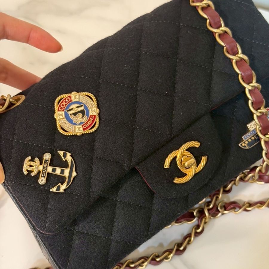 漢堡系列全配⚓️✨＃香奈兒＃徽章款＃cf20＃黑金＃有保卡-4
