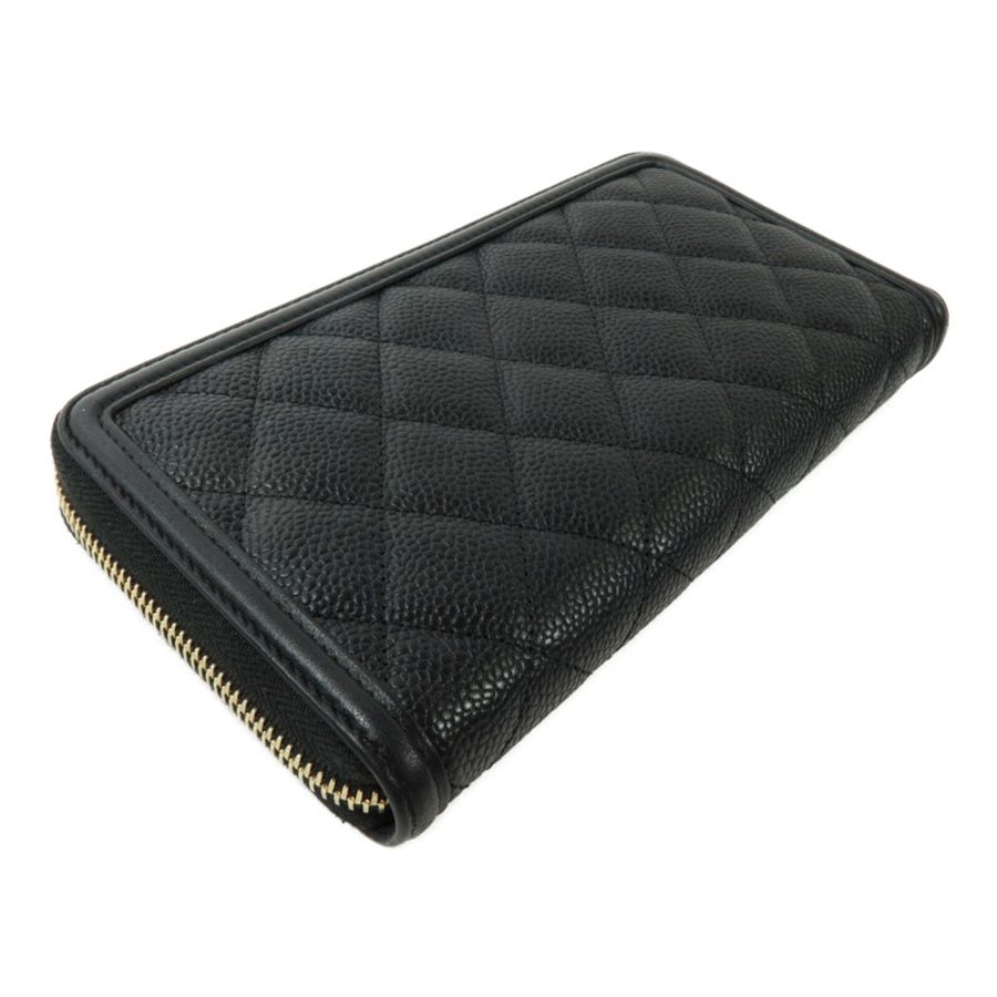 CHANEL 牛皮皮革CC Filigree Zipper Long Wallet長錢包-3
