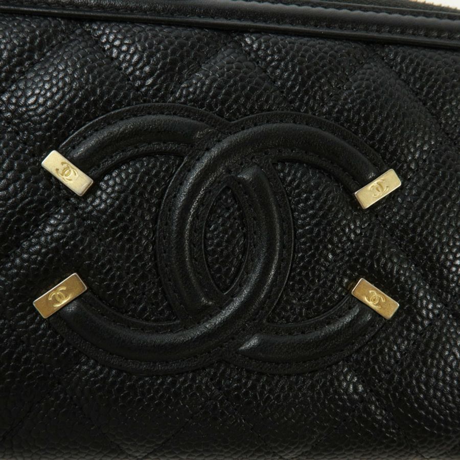 CHANEL 牛皮皮革CC Filigree Zipper Long Wallet長錢包-8