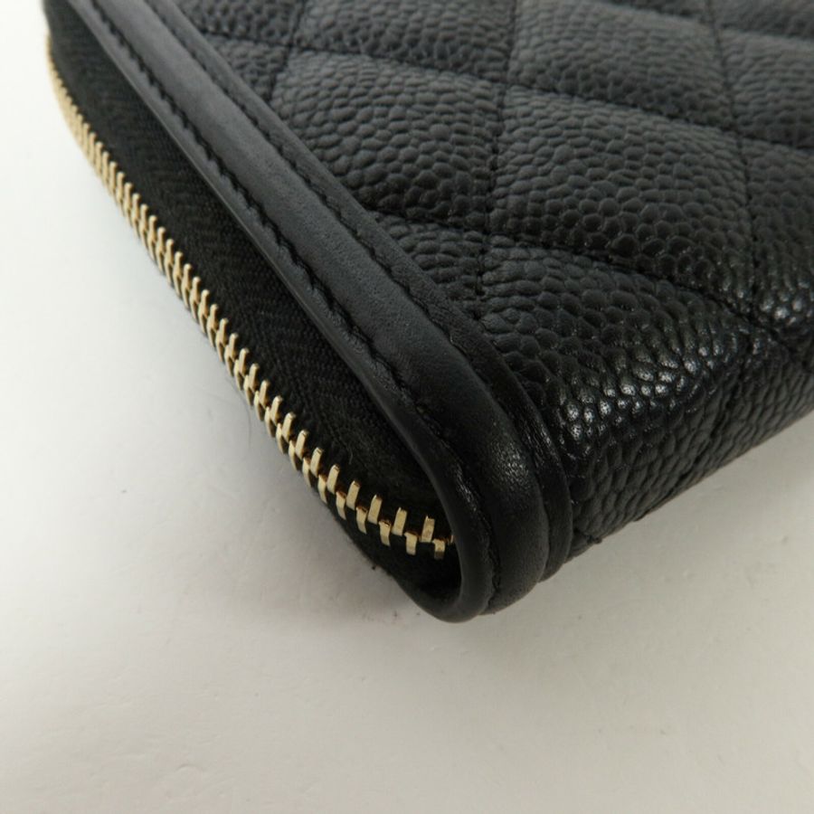 CHANEL 牛皮皮革CC Filigree Zipper Long Wallet長錢包-14