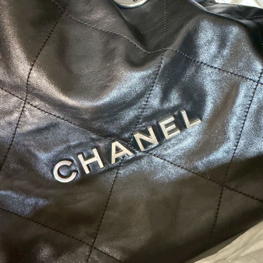 全新全配🖤✨＃香奈兒＃黑銀＃22bag＃小號＃晶片款-7