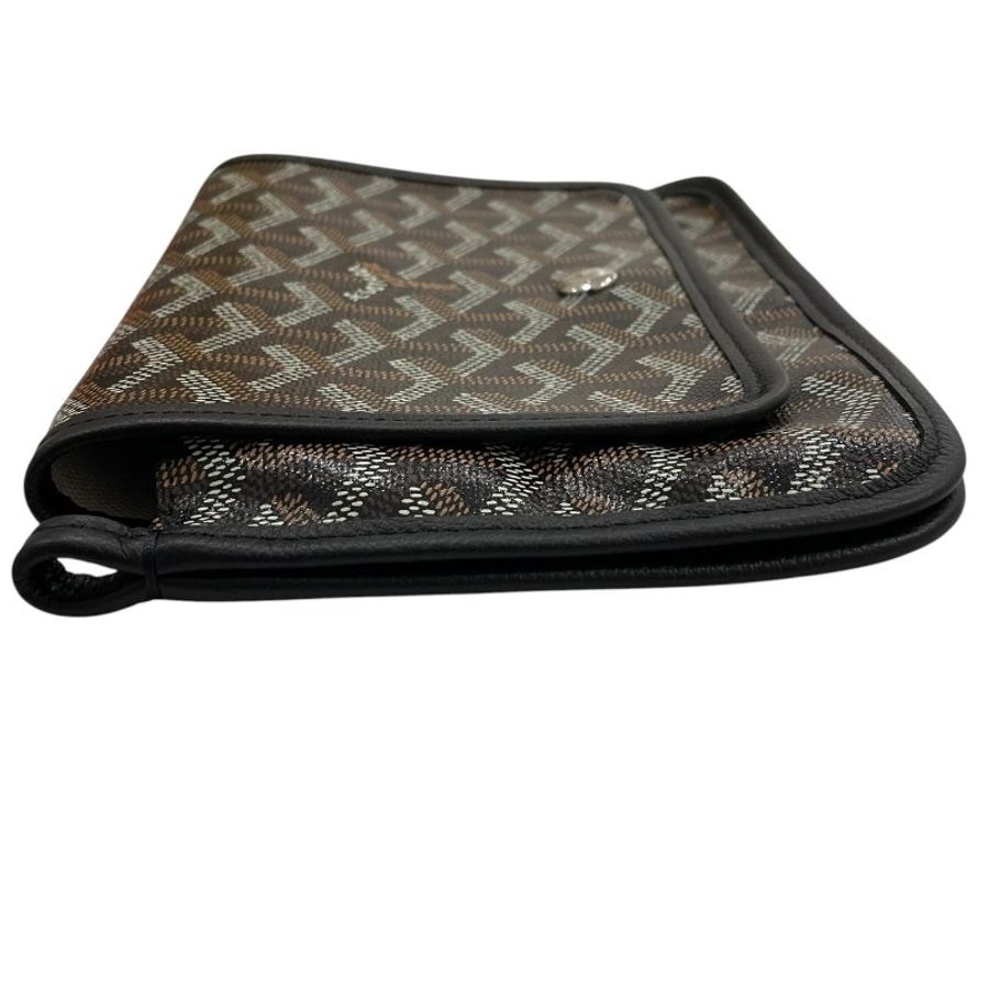 GOYARD 高雅德 PLUMET POCKET WALLET 信封斜背包 PVC帆布 黑色 銀釦-3