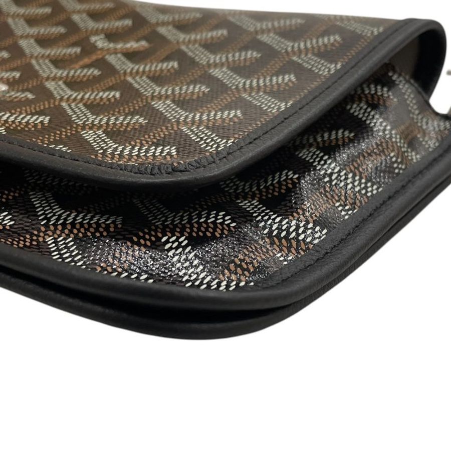 GOYARD 高雅德 PLUMET POCKET WALLET 信封斜背包 PVC帆布 黑色 銀釦-7