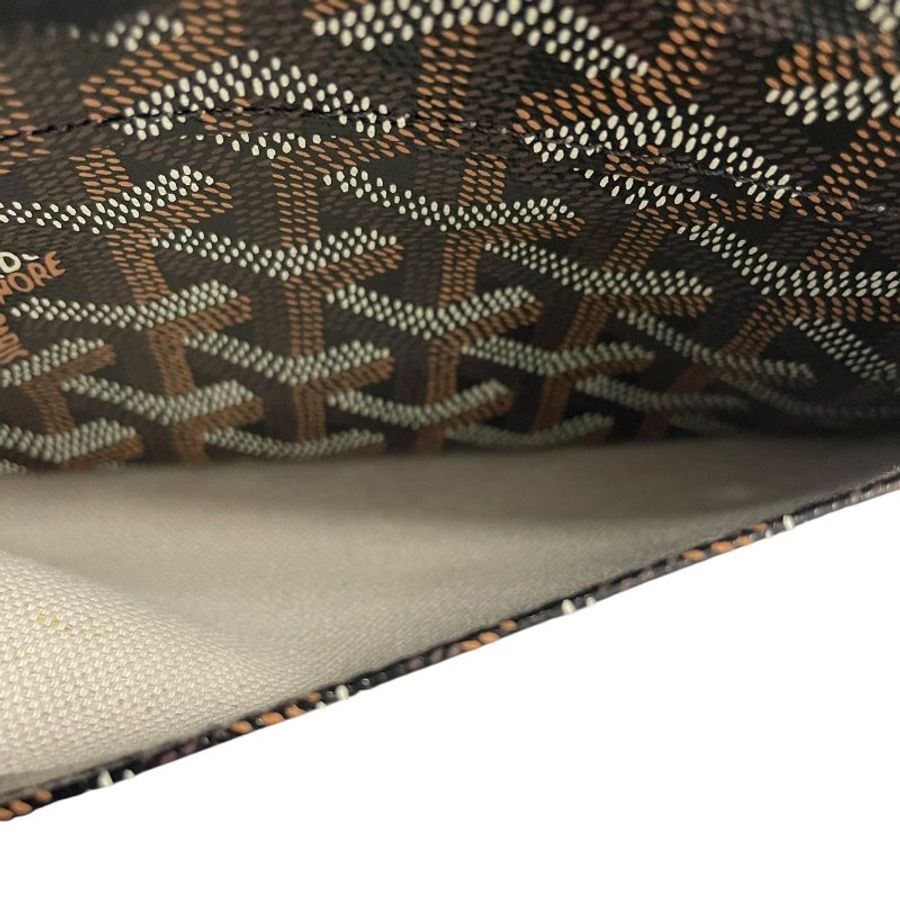 GOYARD 高雅德 PLUMET POCKET WALLET 信封斜背包 PVC帆布 黑色 銀釦-16