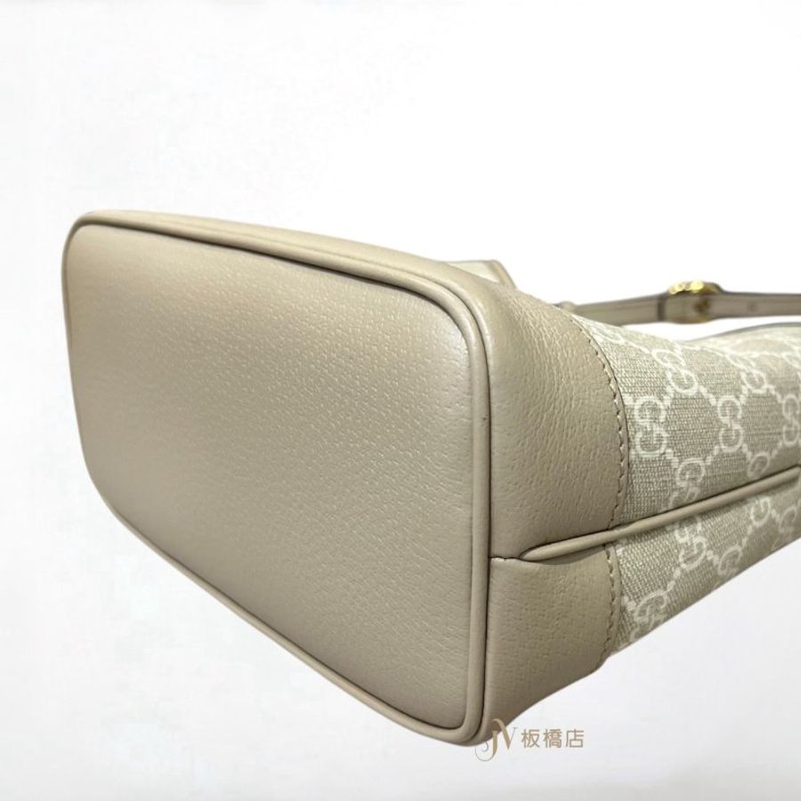 JY0406-GUCCI Ophidia GG米灰滾邊牛皮綠紅織帶肩背包 781402-7