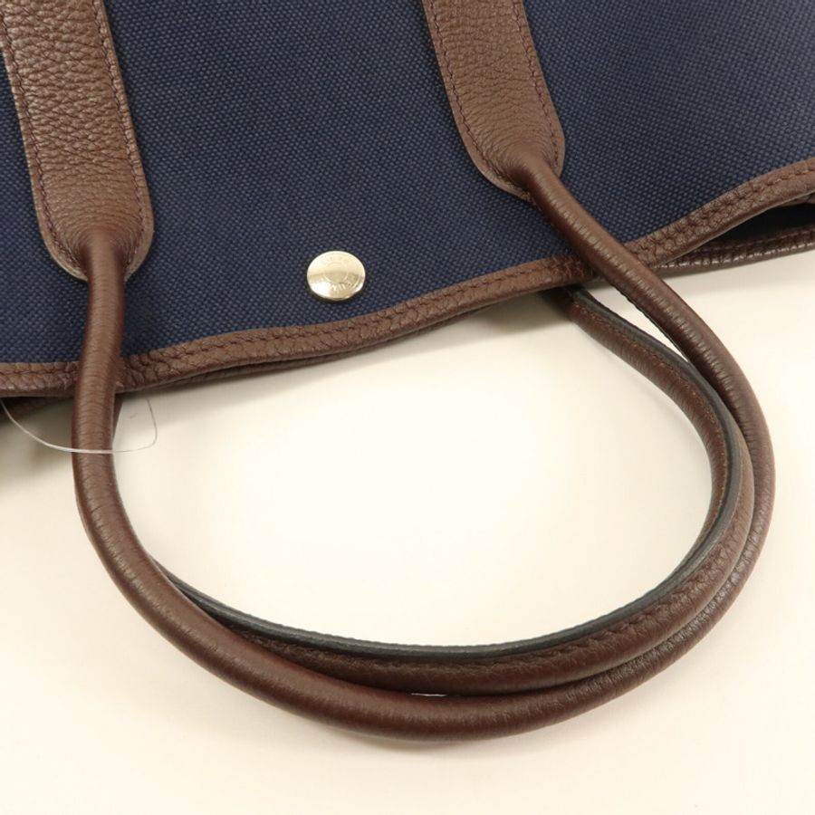 HERMES 帆布Garden Party TPM手挽袋Bleu Marine-6