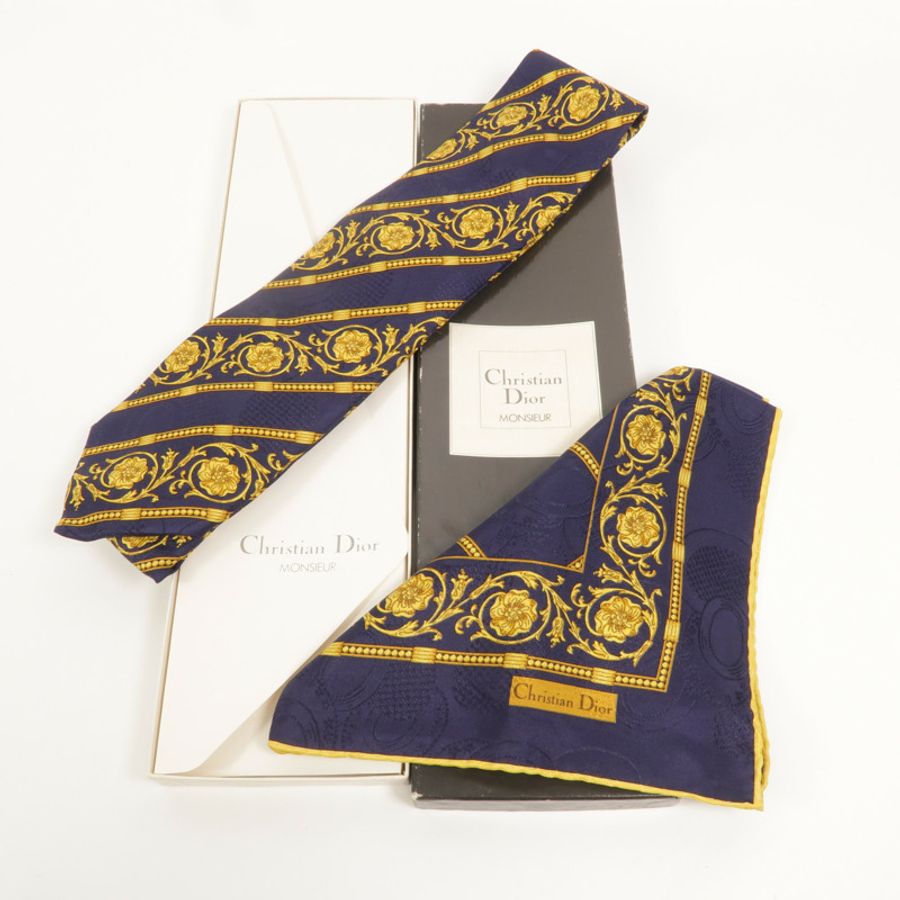 Dior 絲質Monsieur Tie & Pocket Square領帶-11