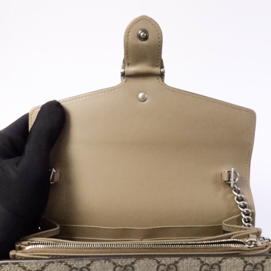GUCCI 塗層帆布Dionysus Wallet On Chain鏈帶肩背袋-14