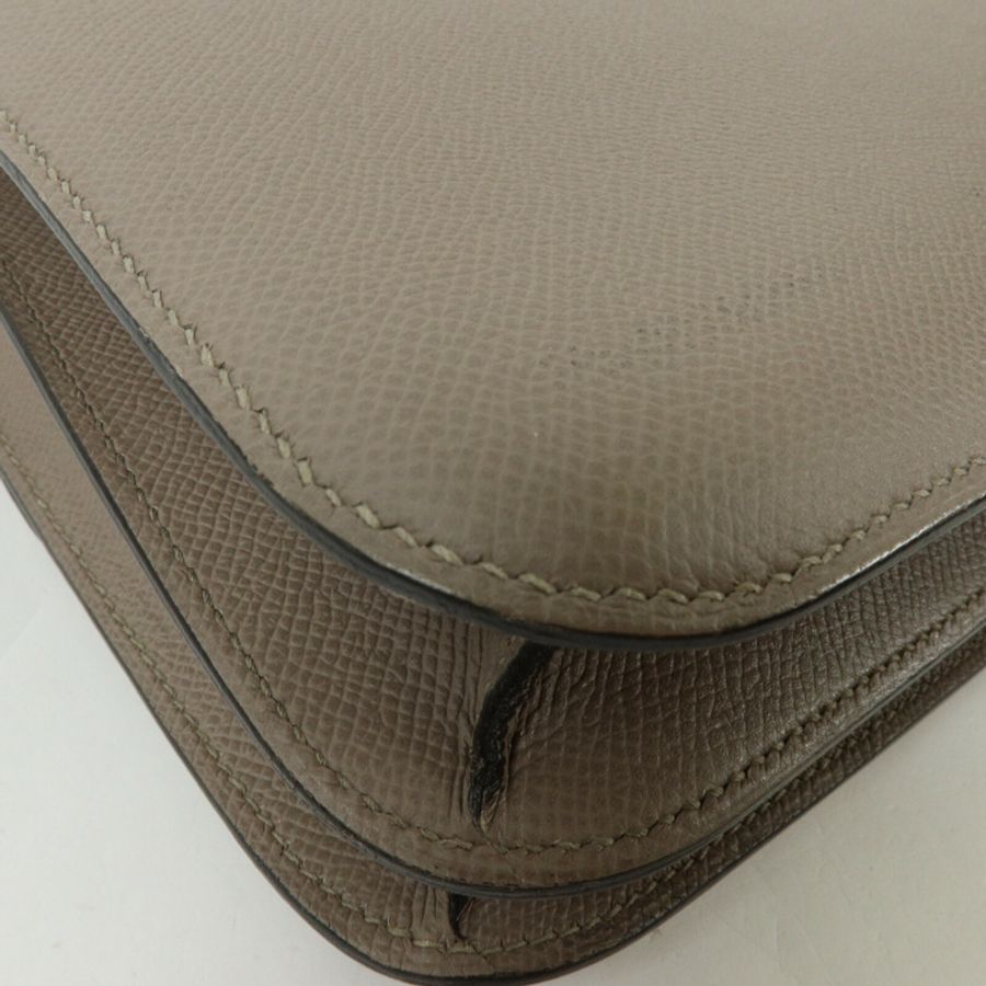 HERMES Epsom皮革Constance 24肩背袋Gris Asphalte-12