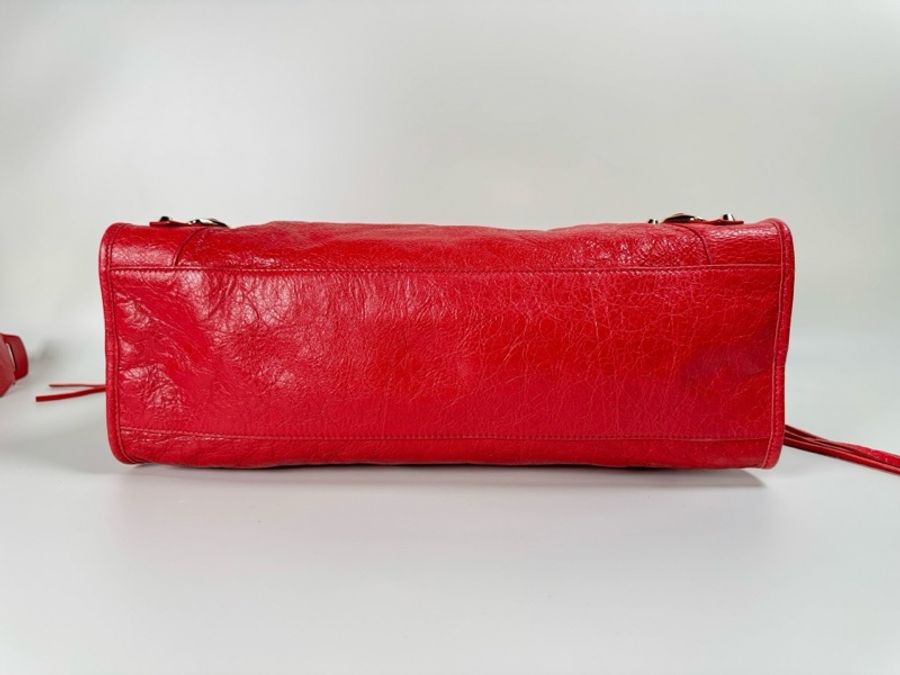 Balenciaga 巴黎世家經典 Classic City（大號機車包｜金扣紅皮）-3