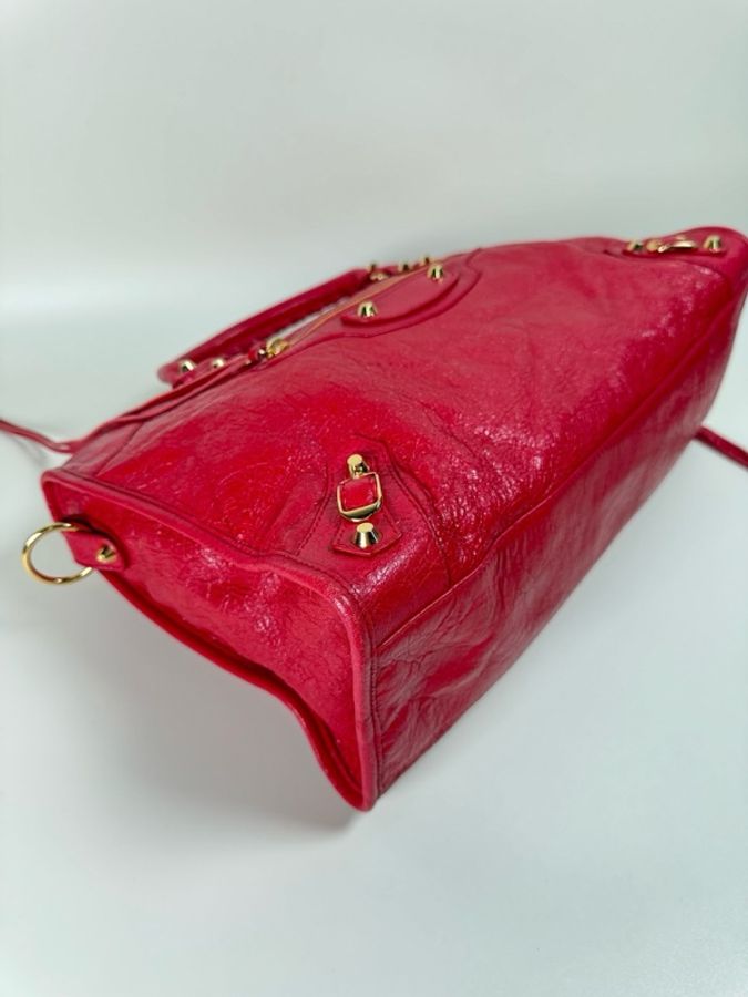 Balenciaga 巴黎世家經典 Classic City（大號機車包｜金扣紅皮）-4