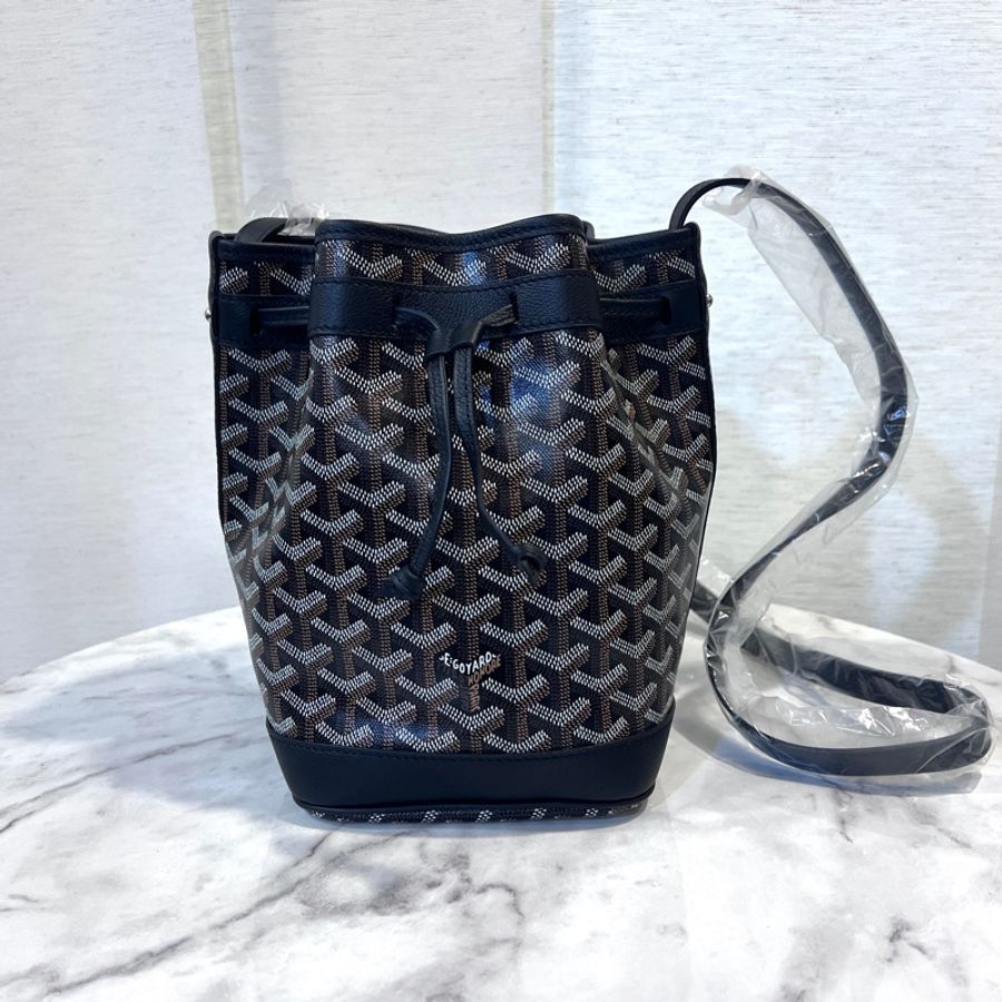 Goyard 黑pvc銀釦Petit Flot Bucket PM 水桶包-0