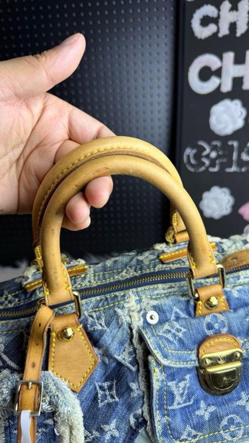 LV路易威登Speedy 30 牛仔丹寧乞丐包-5
