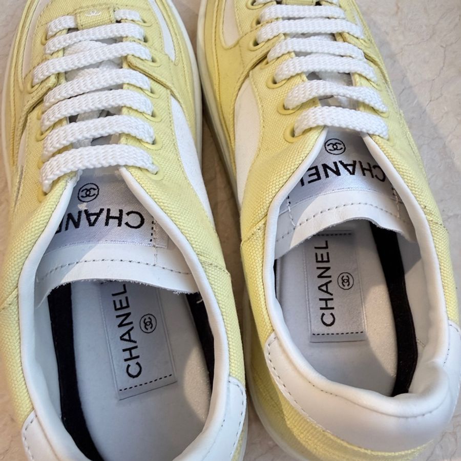 全新✨Chanel✨Air force AF1 空軍一號 休閒鞋板鞋 黃色 #40 / WG45352-6