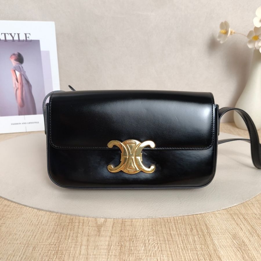 【VUINCA Vintage 價格僅供參考】 CELINE 腋下包 黑色 牛皮-0