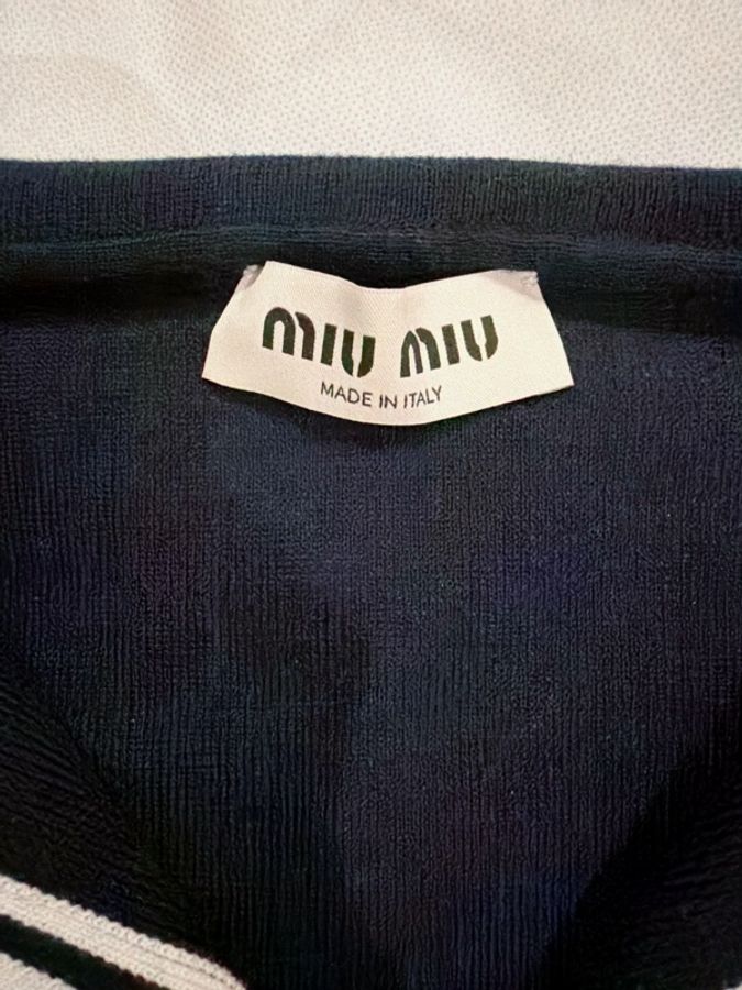 二手精品自賣❤️Miu Miu海軍風🚢羊絨船領針織短版合身短袖上衣.近新.36/S號-3