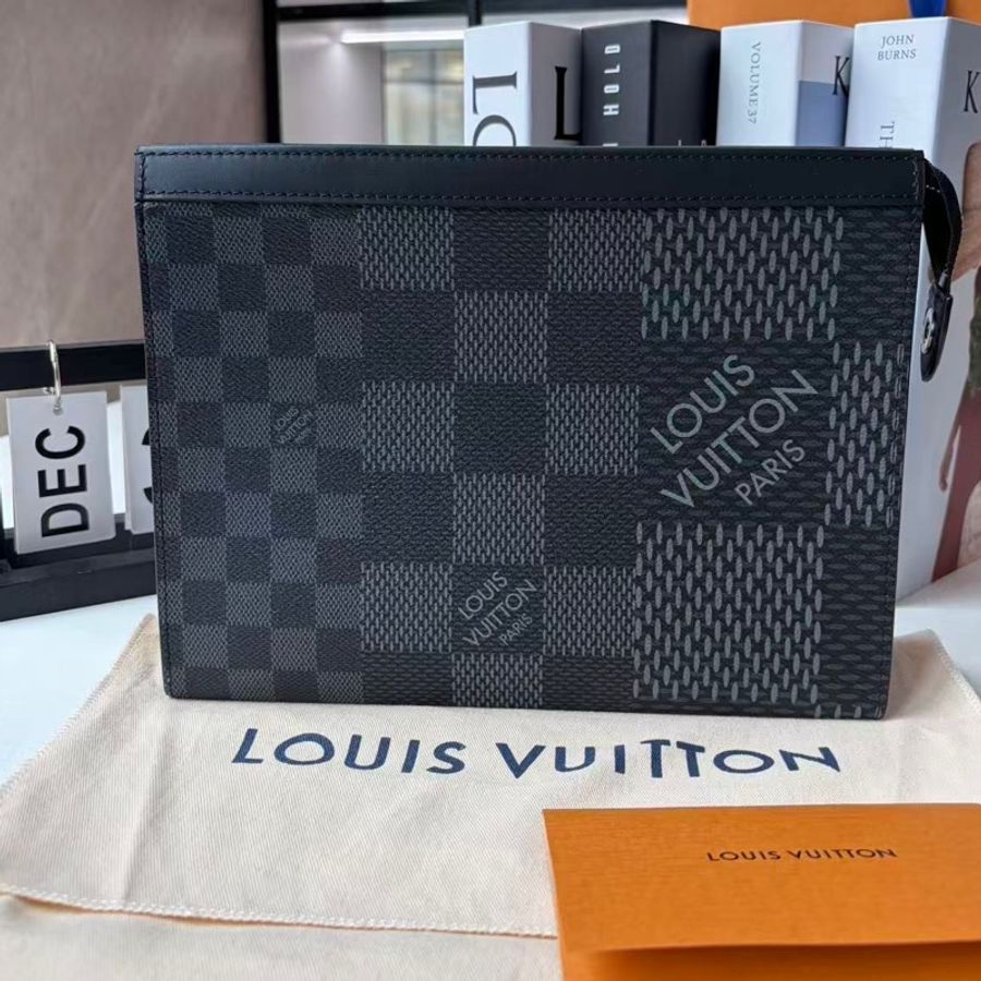 Louis Vuitton 路易威登 棋盤格拼色男士手拿包-0