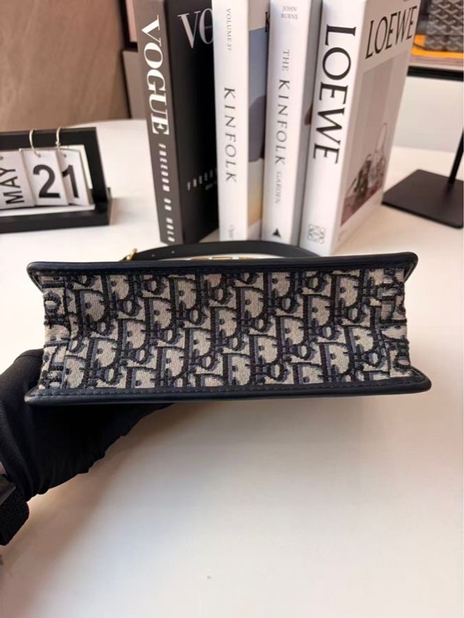 Dior迪奧老花蒙田30鏈條包，黑金配色，單肩斜挎-5