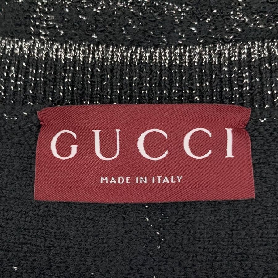 Gucci 24款 黑色细闪格纹羊毛吊连衣裙 S码-6