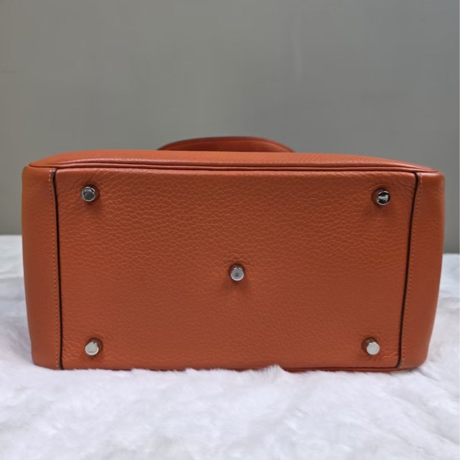 Hermes 愛馬仕lindy30 T刻 橘色銀扣 size30*19*16cm-2