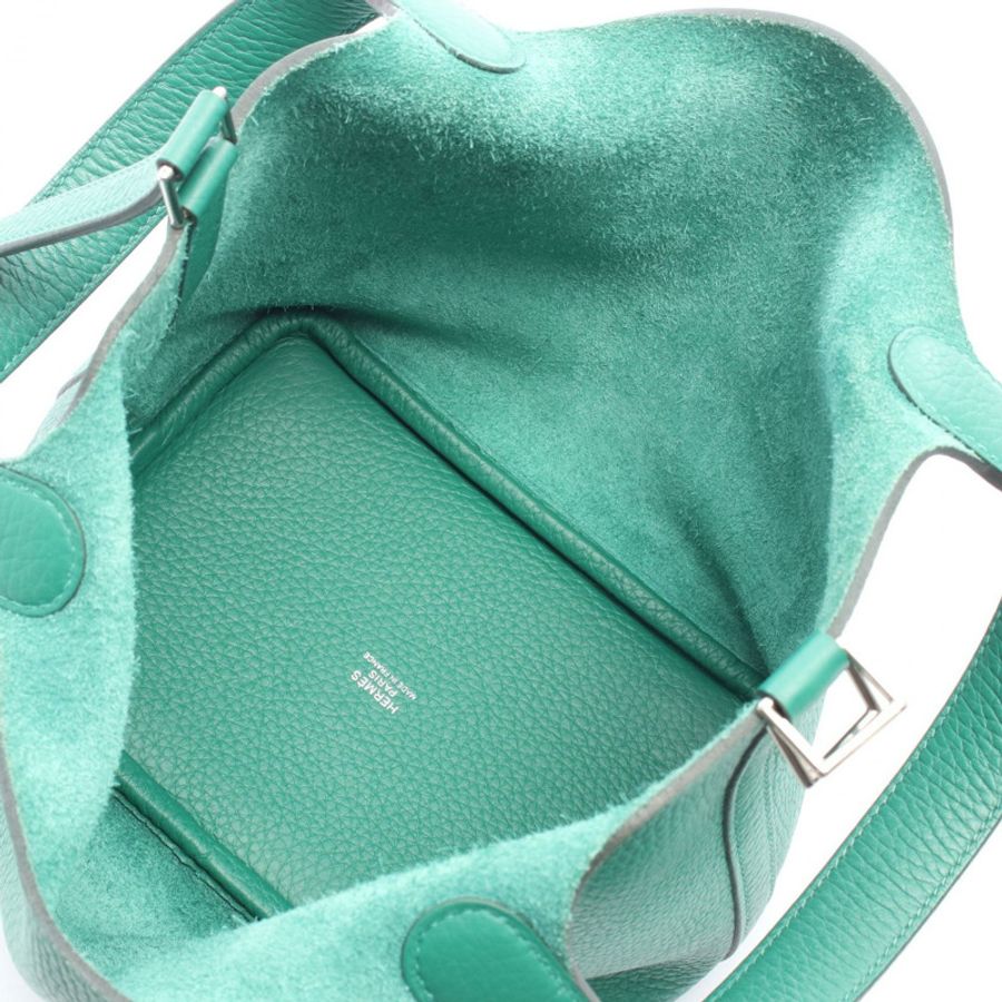 HERMES Picotin Lock 小號托特包 手提包 W Taurillon Clemence Vert vertigo 二手 SHW-2
